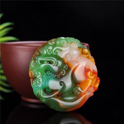 Natural Color Hand-carved Jade Pendant Jewelry Necklace To Run Men and Women, Transfer Protection Body Pixiu Jade Pendant