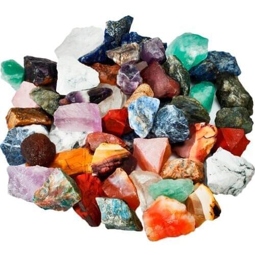 TUMBEELLUWA 1lb (460g) Natural Mixed Stone Crystal Raw Rough Stone for Cabbing,Tumbling,Cutting,Lapidary,Polishing,Reiki Healing