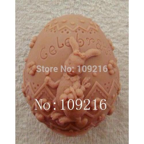 Wholesale!!!1pcs 3D Easter Egg Basket&Rabbit (ZX279) Silicone Handmade Soap Mold Crafts DIY Mold
