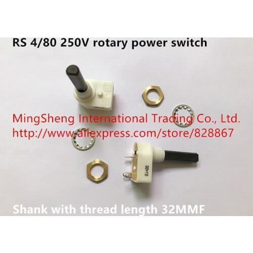 Original new 100% British UK RS 4/80 250V rotary power switch shank with thread length 32MMF (SWITCH)