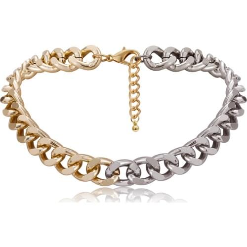 Personalized Street Photo mixed with color necklace, creative simple style chain necklace