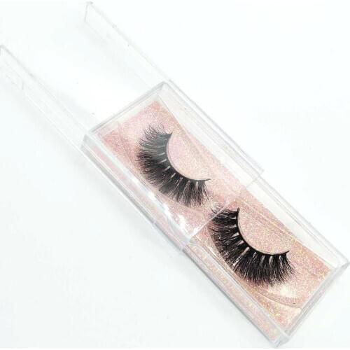 1pair 3d mink eyelash lash factory supply luxury natural long wispy volume strips 3d mink eyelashes with rectangle case