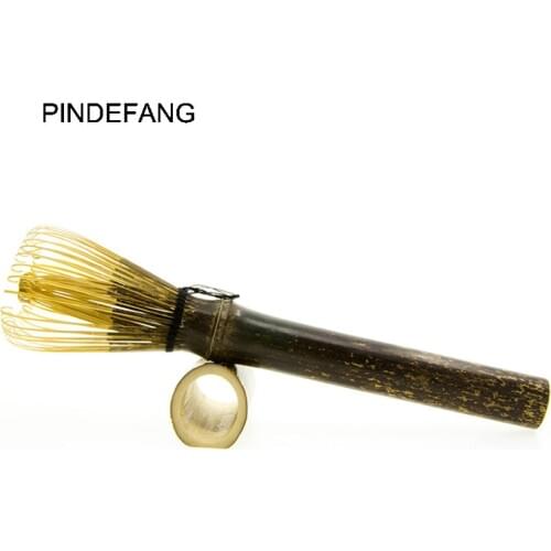 Handmade Retro Long-handle Purple Bamboo Matcha Whisk Natural Purple Black Bamboo Green Tea Chasen Japanese Tea Ceremony Tools