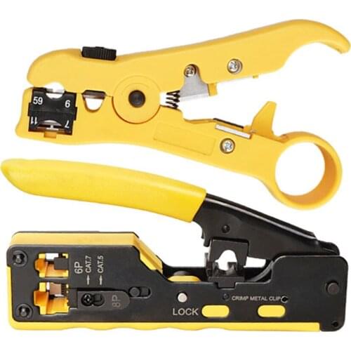 Network Clamp Ethernet Cable Stripper Clamp rj45 Network Tools 4P/6P/8P Crystal Heads Cable Pliers For Through Hole Cable Clamp