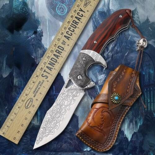 Homir VG10 Damascus steel folding knife sharp tactical knife beautiful collection knife high hardness outdoor survival knife