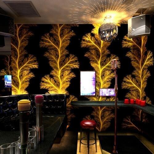Modern 3D Lighting PVC Wallpaper Fashion KTV Hotel Room Background Wallpaper Home Decoration Red Yellow Purple Colors