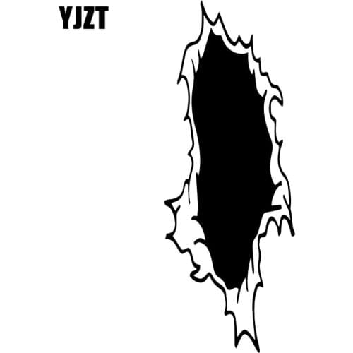 YJZT 6.4X17.4CM Claw Ripped Funny Cartoon Car Sticker Vinyl Decals Decoration Accessories C25-0775