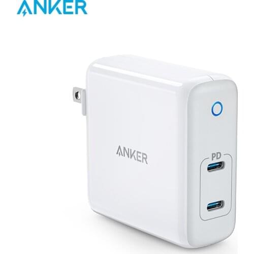 Anker 60W 2-Port USB C Charger, PowerPort Atom PD 2 [GAN Tech] Compact Foldable Wall Charger, Power Delivery for MacBook Pro