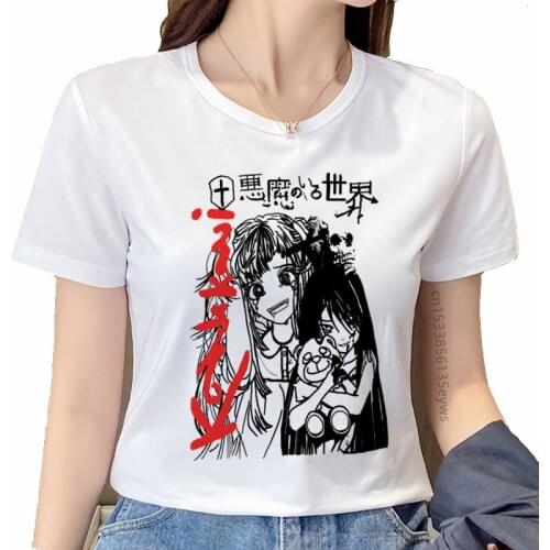 Woman Tshirts Harajuku Street Dark Spoof Cartoon Print Loose Short-sleeved Ladies T-shirt Clothing Top Vetement Femme