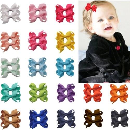 10pcs/lot Solid Color Grosgrain Ribbon Bows Infant Bangs Hairpins Fashion Princess Hair Clips DIY Children Headwear Baby Gifts