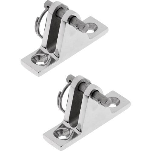 2pcs Boat Bimini Deck Hinges w/ Pin and Ring - 2.36 x 0.7 inch/6 x 1.8 cm - 316 Stainless Steel (Silver)
