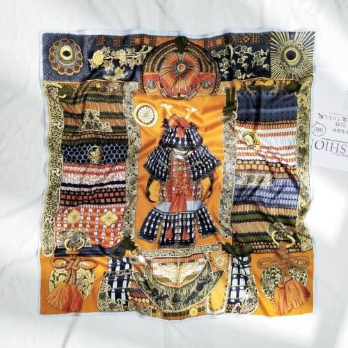 2020 Four Seasons New Fashionable All-Match Comfortable Scarf Vintage Printed Variety Twill Cotton Square Scarf 90 * 90cm