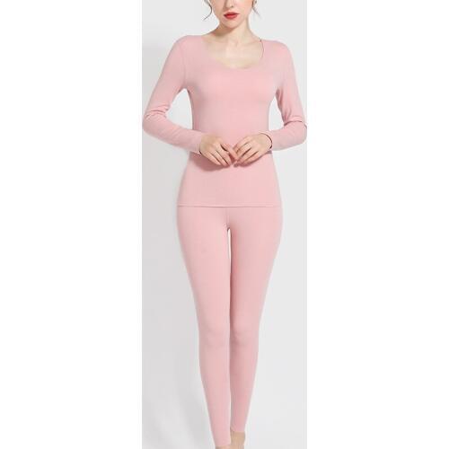 2020 Winter Ladies Thermal Underwear Long Sleeve+Trousers Sleepwear Suit Female Slim Plus Velvet Warm Thick Thermo Underwear Set