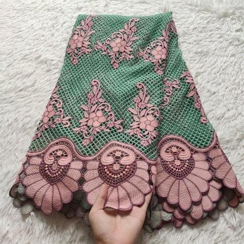 2021Latest High Quality African NigerianSwiss Organza Tulle Lace Fabric For Sewing Embroidery Guipure Party Prom Dress 5 Yard