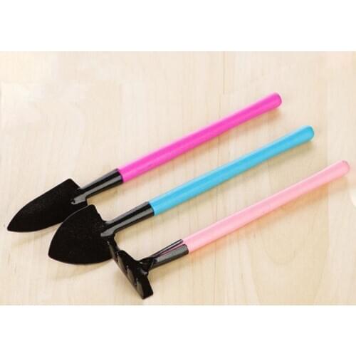 3PCS/SET Mini Shovel Spade Rake Metal Head Garden Gardening Plant Tools Set with Colorful Wooden Handle SN2122