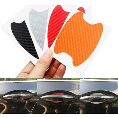 4pcs/lot car carbon fiber door handle anti-scratch sticker for Chevrolet Cruze TRAX Aveo Lova Sail EPICA Captiva Malibu Volt
