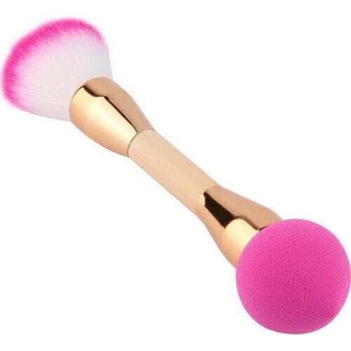 50pcs Sexy Woman 2 in 1 Cosmetic Tool Double-end Powder Puff fashion Loose Powder Brush