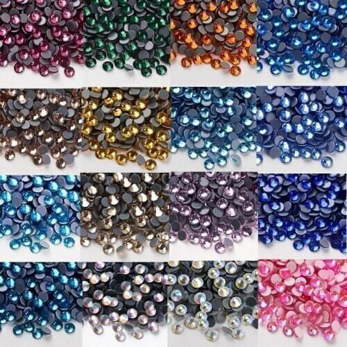 AAAA Multi-Color Super Glitter Rhinestones Crystal Clear Ss4-ss40 DMC Non HotFix FlatBack Glass Rhinestones Shiny Decorations