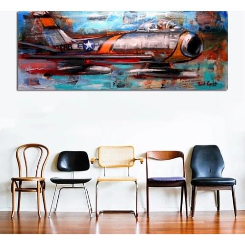 Airplane Abstract Painting Wall Art Pictures For Living Room Huge Size Planes Printed On Canvas Modern Decoration Unframed