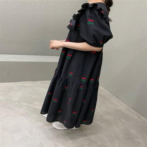 Black Summer Cherry Dress