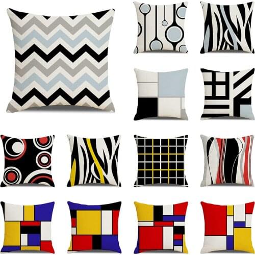 Striped Geometric Decorative Cushion Cover Nordic Style Office Sofa Pillow Case Home Decor Pillowcase Throw Pillow Cover 45x45cm