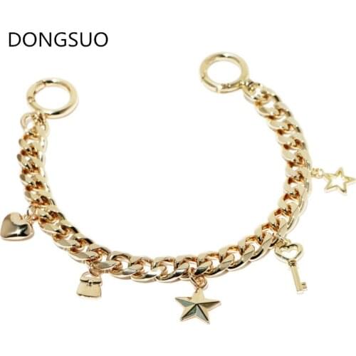 Designer chain strap star key Decoration silver gold metal chain handbag bag purse replacement Accessories Hardware high quality