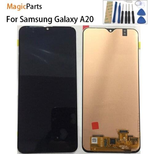 For Samsung galaxy A20 lcd Digitizer A205/DS A205F A205FD Display Touch Screen with frame Digitizer Assembly For Samsung A20 lcd