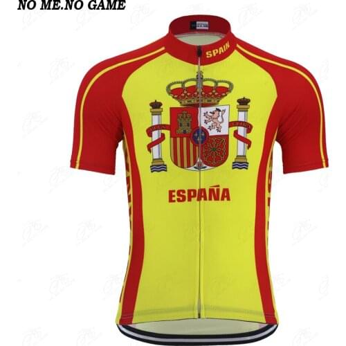 SPAIN Country Team Cycling Jersey Men Short Sleeve Road Bike Racing clothing Quick-dry MTB bike jersey Maillot Ropa Ciclismo