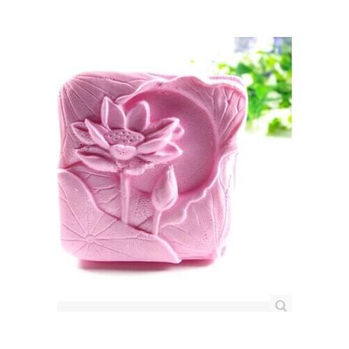 Stone Carving Lotus Shaped Soap Mold Design Flower Silicone Soap Mold Plant Molds Moulds Silica Gel Rubber PRZY No.l001