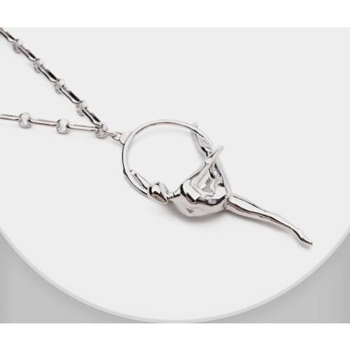 I26 Amorita Boutique Trendy Ballet Dancer Pendant Necklace For Women Girl Circus Gift