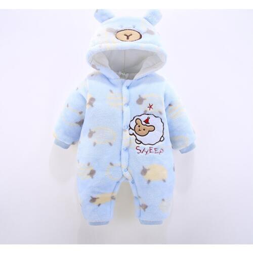 Winter baby clothes children girls rompers cartoon soft cotton warm thick jumpsuit boys clothes suit newborn outfits