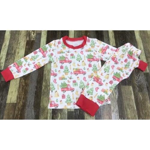 Cute children Christmas boutique cartoon design hotsale comfortable pajamas set series