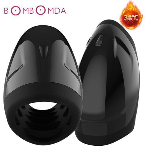 Male Masturbators Heated Cup Penis Stimulation Vibrating Heat Erotic Toys Adult Artificial Vagina Cup Vibrator Sex Toys For Men