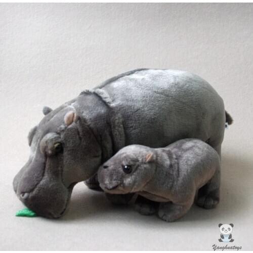 Soft Hippos Mother And Baby Dolls Toy Children Bithday Gifts Animal Model Store