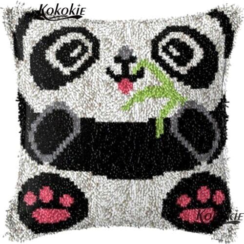 Embroidery latch hook rug kits Cross Stitch Needlework set panda 3d carpet cushion Patchwork Pillowcase
