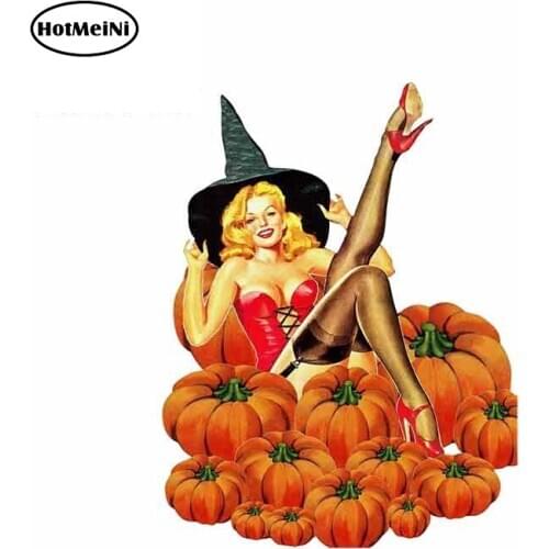 HotMeiNi 13cm x 10.1cm Halloween Pin Up Girls Locker Toolbox Stickers Laptop Car Truck Bike Car Stickers