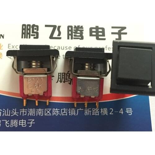 1PCS Original American C&k 8121J81ZGE22 miniature button switch with gold-plated feet 3 feet square power button reset switch