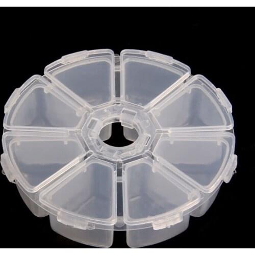 8 Slot Plastic Jewelry Box Bead Nail Storage Tool Container Craft Organizer Case