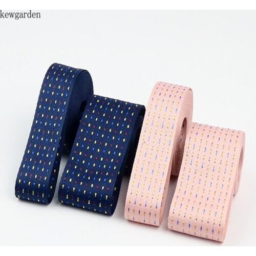 Kewgarden Color Dots Stripe Cotton Ribbon 1.5" 1" 25mm 38mm DIY Bow Corsage Accessoriess Sewing Riband Handmade Tape 10 Yards