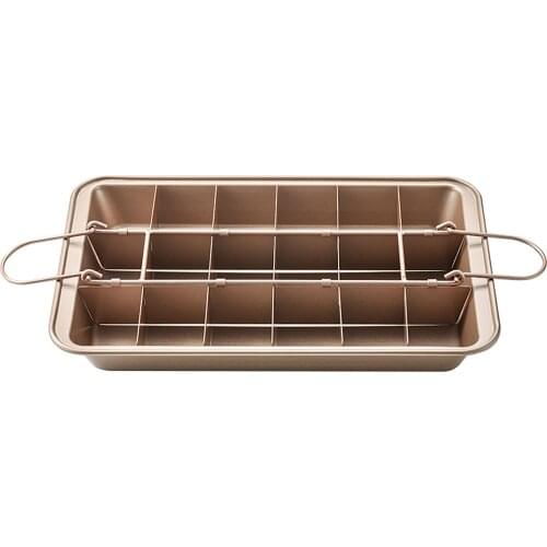 Brownie Cake Pan With Dividers Non Stick Stainless Steel Baking Tray Makes 18 Pre-Cut Brownies Baked Cake Mold
