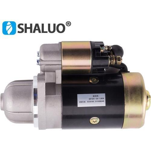 QD1201 Diesel Engine Motor Starter 12V 1.8KW Copper S195 S1100 Engine Starter Motor 11 teeth forward direction Generator Parts
