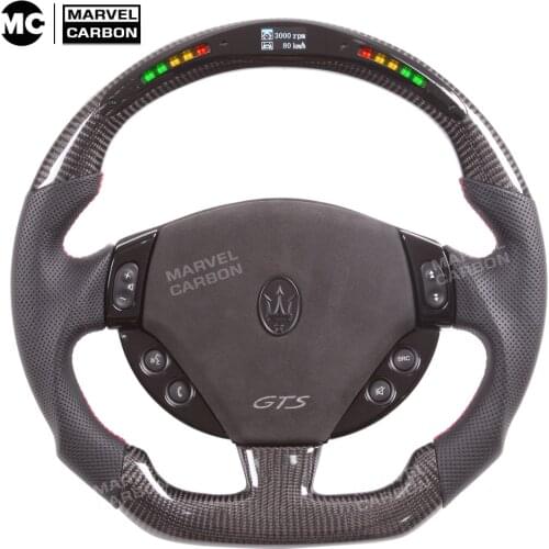 Real Carbon Fiber LED Steering Wheel Compatible for Maserati Ghibli Levante Quattroporte Gran Turismo GranCabrio