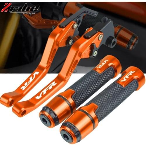 VFR LOGO Motorcycle Extenable Brake Clutch Levers Handlebar Ends Handle Hand Grips For Honda VFR400 NC30 VFR 1989 1990 1991 1992
