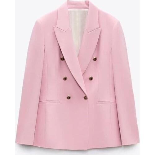 DiYiG WOMAN 2021 early autumn new womens clothing Hong Kong style elegant double-breasted four-color suit jacket ZA