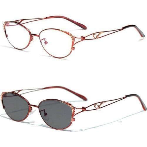 Women Cat Sun Glasses Women Retro Progressive Multifocal Reading Glasses High Quality Near Far Sight Photochromic Presbyopia NX