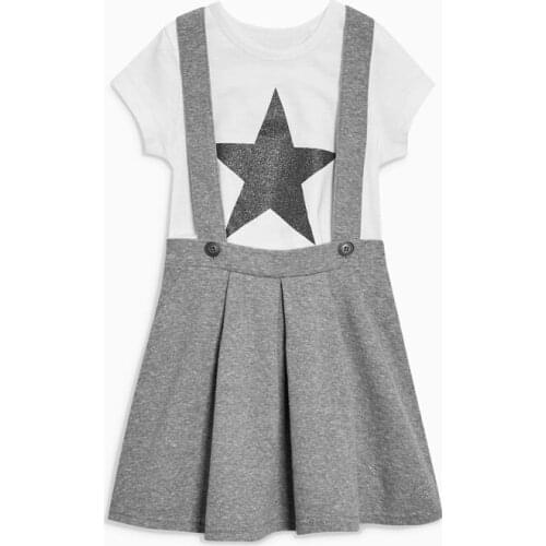 100% Terry Cotton Baby Girl Clothes Sets Brand 2021 Summer t-shirt Dress Outfit Kids Short Sleeve Tops Tee Infant Children Suits