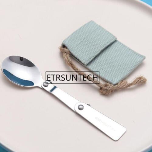 100sets Outdoor Folding Travel Camping Utensil Stainless Pocket Spoon Fork Small Foldable Spoon Fork Camping Picnic