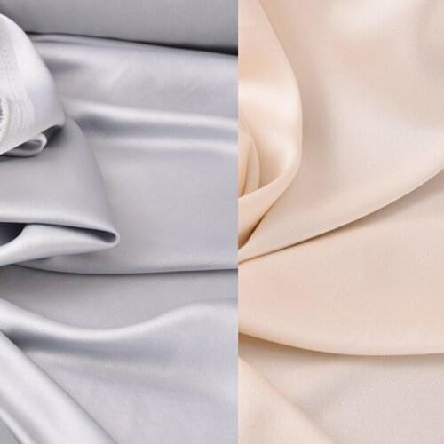 120CM Wide Beige Gray Triacetate Polyester Fabric for Autumn Spring Dress Coat Jacket H677