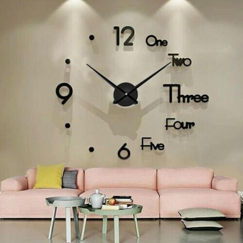 3D Wall Clock Mirror Wall Stickers Creative DIY Wall Clocks Removable Art Decal Sticker Home Decor Living Room Quartz Needle Hot