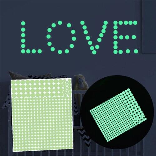 403pcs Round Wall Sticker For Ceiling Wall Decals Glow in the Dark Room Kids Room Nursery Glowing Decals Peel & Stick Wallpaper